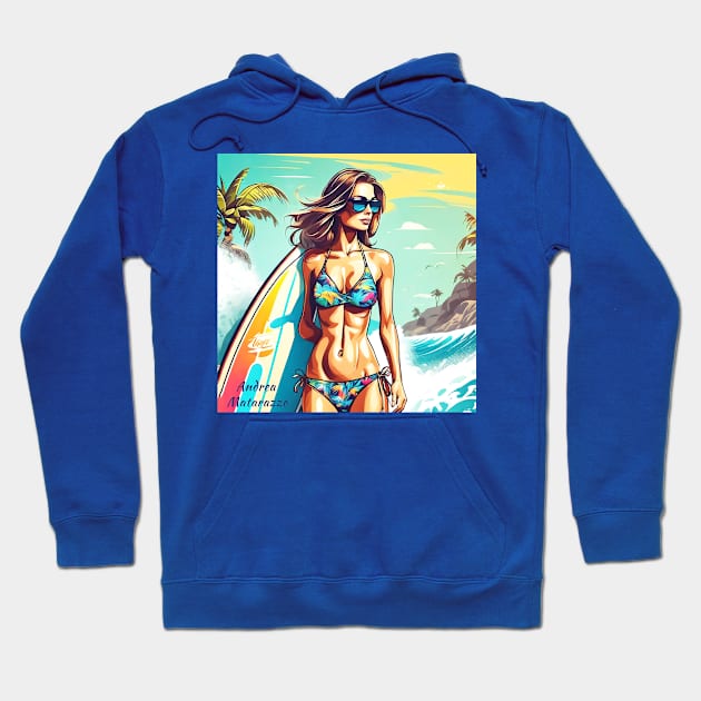 Girl Action Surf Hoodie by Andrea Matarazzo